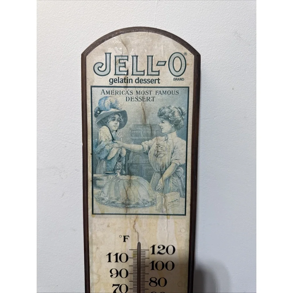 VTG Jello-O Advertising Wall Thermometer 1967 Working Gelatin Temperature Gauge